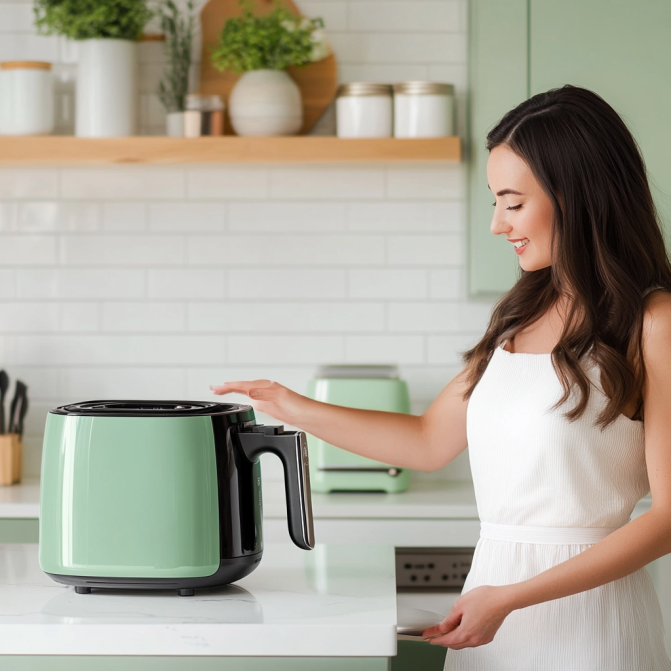 Energy-efficient air fryer cooking