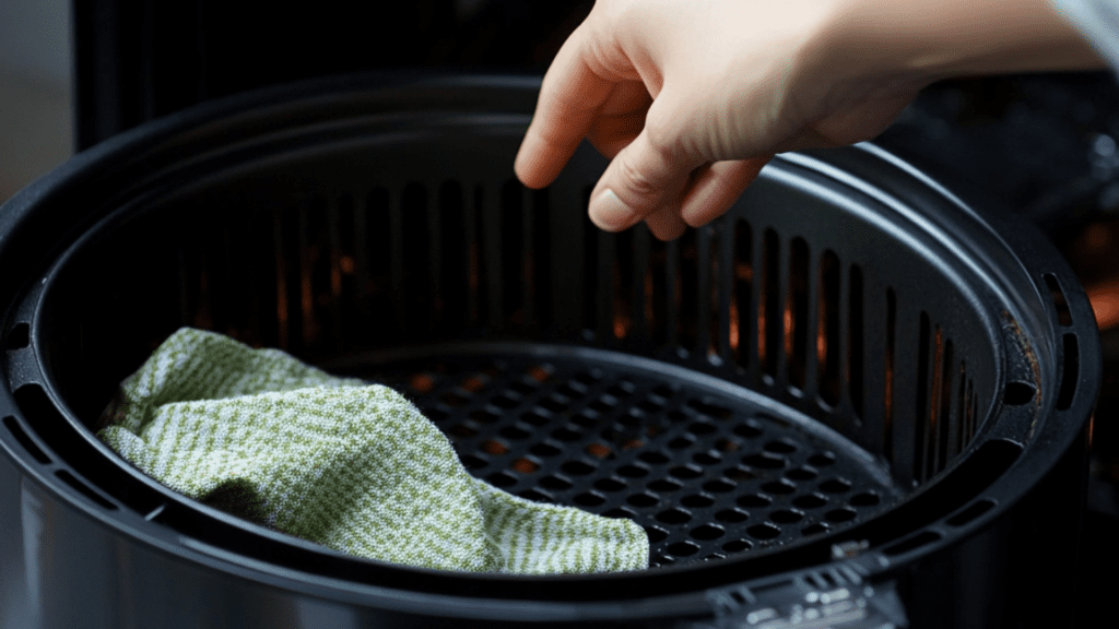 cleaning an Air Fryer Dishwasher-Safe Parts